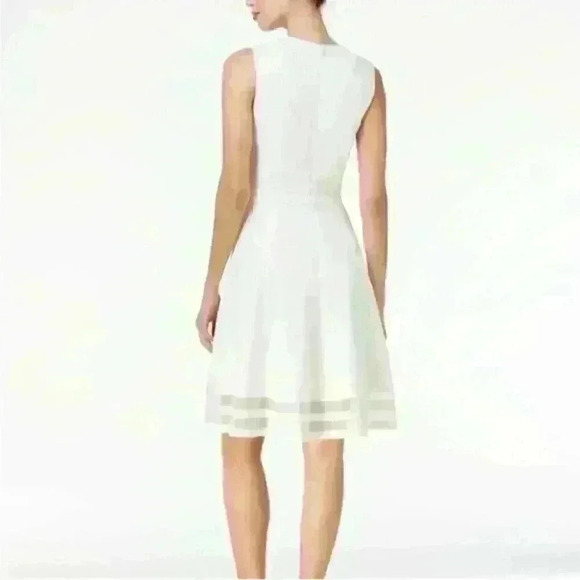 Calvin Klein Size 2 Illusion-Trim Fit & Flare Dress - Picture 1 of 10